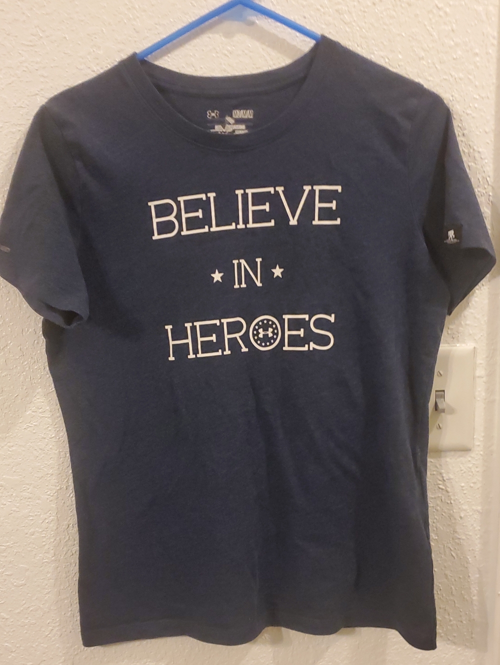 Under Armour Navy Blue "Believe in Heroes" Graphic Tee